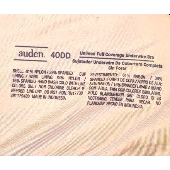 Auden Unlined Full Coverage Underwire Bra Pink DD DDD NEW - Picture 10 of 11